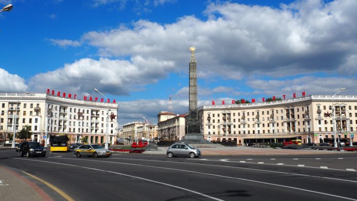Place de la Victoire, Minsk, Biélorussie.