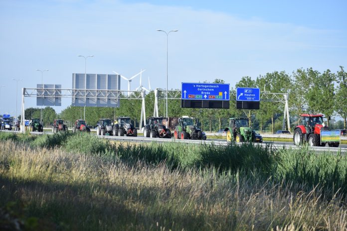 Manifestation d'agriculteurs au Pays-Bas le 22 juillet 2022.